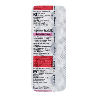 Respidon 2mg Tablet 10'S - Schizophrenia-Aps