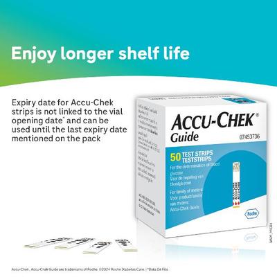 Accu-Chek Guide Glucometer Kit with Free 10 Strips - Blood Glucose Monitors/Test Strips