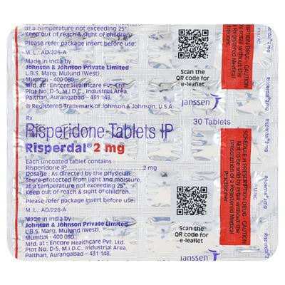 Risperdal 2mg Tablet 30'S - Psychosis-Ans