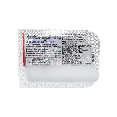 Noworm 400mg Tablet 1's - Parasitic Worms-Ant