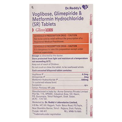 GLIMY MV 2 Tablet 10's - Diabetes-Ant