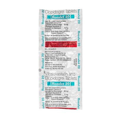 ROZALET 20 Tablet 10's - High Cholesterol-Dys