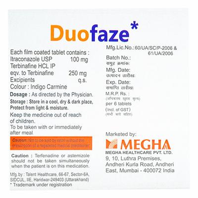 DUOFAZE Tablet 6's - Fungal Infections-Anf