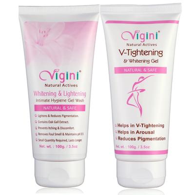 Vigini V-Tightening Gel 100ml + Whitening & Lightening Intimate Hygiene Gel Wash 100 g - Intimate Care