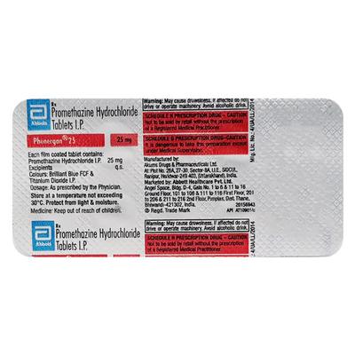 Phenergan 25mg Tablet 10'S - Allergies-Ant