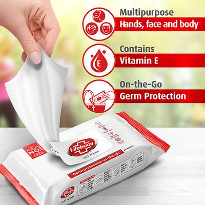 Lifebuoy Wet Wipes Germ Protection On the Go (Pack of 50) 1's - Tissues & Wipes