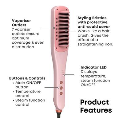 Alan Truman Steam Styler Hair Straightener Brush 1's - Straighteners