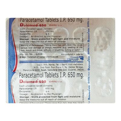 DOLOMED 650 Tablet 15's - Pain relief-Nsa