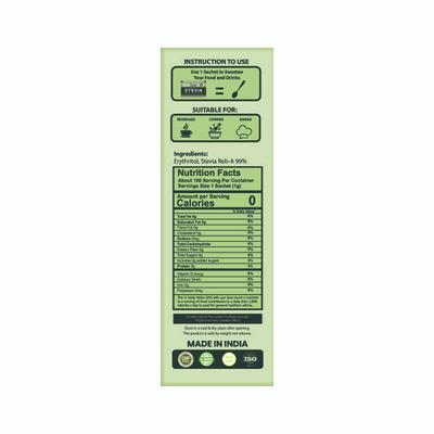 Zindagi Stevia Natural Sweetener Sachets (Pack of 1 gm x 100's) - Sugar Substitute