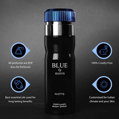 RiiFFS Blue by Riiffs Deodorant For men, Perfume Body Spray 200 ml - Men Deodorants/Roll-Ons