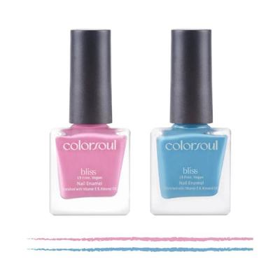 Colorsoul Bliss Vegan Nail Enamel, Pink Pie, Icey Blue, B02, B20 (Pack of 2 x 8 ml) 1's - Nail Polish