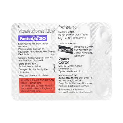 PANTODAC 20mg Tablet 15's - Ulcer/Reflux/Flatulence-Aaa