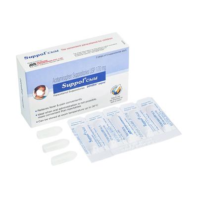 SUPPOL CHILD 170mg Suppository 5's - Fever-Ana