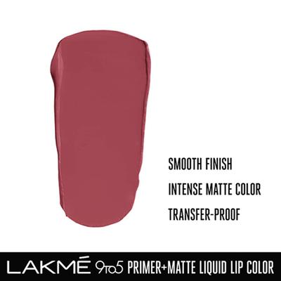 Lakme 9to5 Primer + Matte Liquid Lip Color MB1 Hustling Nude 4.2 ml - Primer