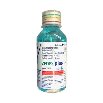 ZEDEX PLUS SUGAR FREE MIX FRUIT FLAVOUR COLD RELIEF Syrup 100ml - Cough And Cold-Cou