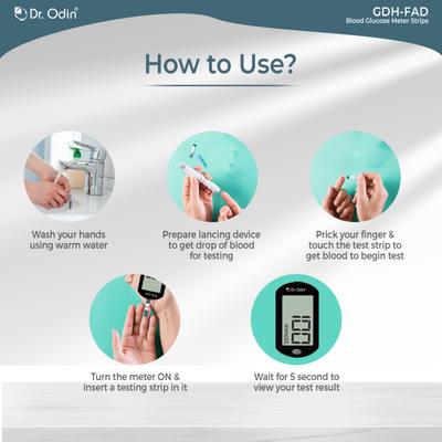 Dr. Odin Blood Glucose Test Strips - (GDH-FAD) (AC-307) (Pack of 2 x 25's) - Blood Pressure Monitor Device