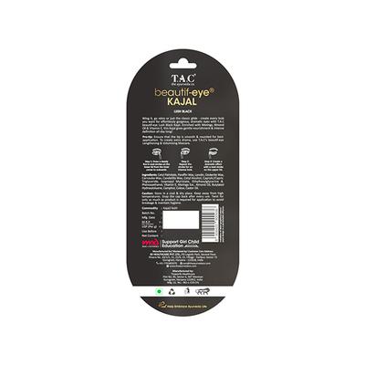 TAC Beautif-Eye Black Kajal Pencil - Smudge & Waterproof - Matte Finish 0.35 gm - Kajal & Kohls