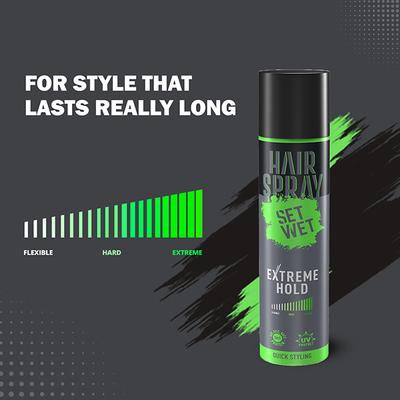 Set Wet Extreme Hold Hair Spray for Men,Hair Setting and Styling, 200 ml - Hair Sprays & Mists