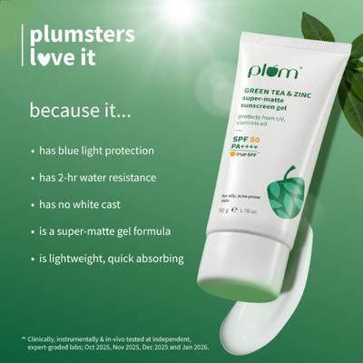 Plum Green Tea and Zinc Super-Matte Sunscreen Gel 50 gm - Face Sunscreen