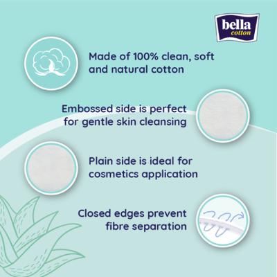 Bella Cotton Pads Round with Aloe extract 100's - Cotton Buds & Balls