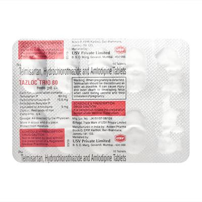 Tazloc Trio 80mg Tablet 10'S - Hypertension-Ang