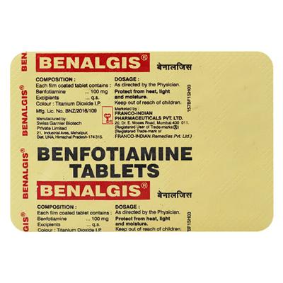 Benalgis 100mg Tablet 10'S - Supplements-Vam