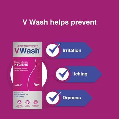 Vwash Expert Intimate Hygiene with Sea Buckthorn Oil and Tea Tree Oil 100ml - Panty Liners
