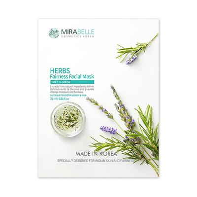 Mirabelle Korea Herbs Fairness Facial Mask 25 Ml - Sheet Masks