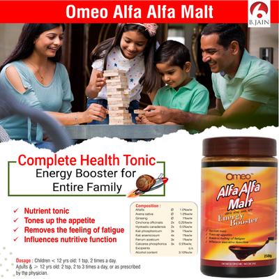 Bjain Omeo Alfa Alfa Malt Energy Booster 250 gm - Speciality Medicine