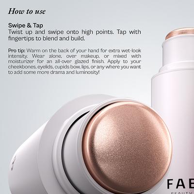 FAE Beauty Mirror Glaze - Glass Balm Illuminator, for High-Shine, Glassy Glow, Shade - Lunar 7.5 gm - Highlighters & Illuminators