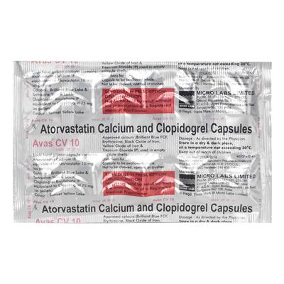 Avas CV 10mg Capsule 10'S - High Cholesterol-Dys