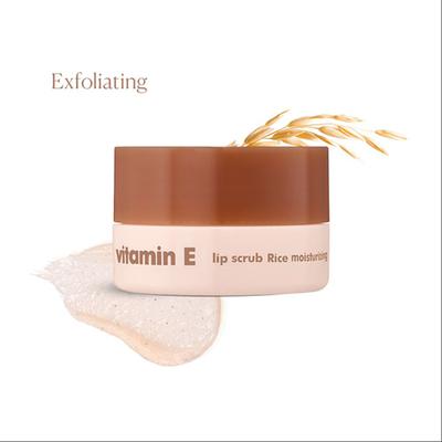 The Face Shop Vitamin E Gentle Exfoliating Lip Scrub with Korean Rice for Soft, Smooth, Glowy Lips 14 gm - Lip Scrubs