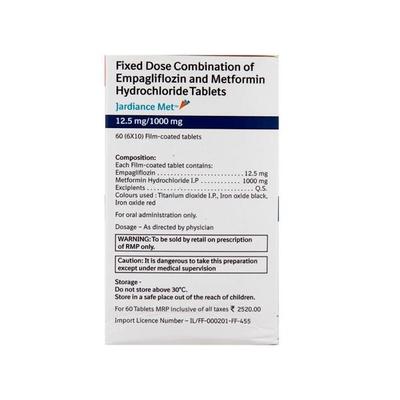 Jardiance Met 12.5/1000mg Tablet 10'S - Diabetes-Ant