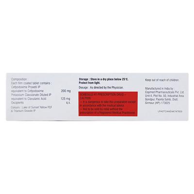 Gudcef CV 200mg Tablet 10'S - Bacterial Infections-Cep