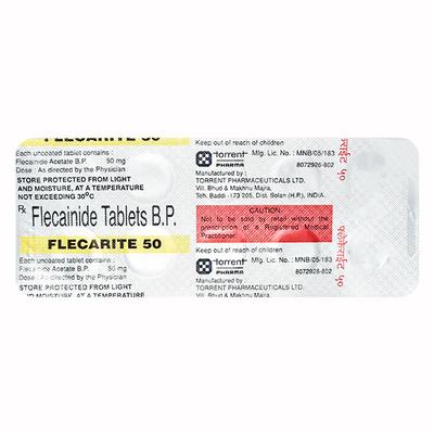 Flecarite 50mg Tablet 10'S - Arrhythmiasis
