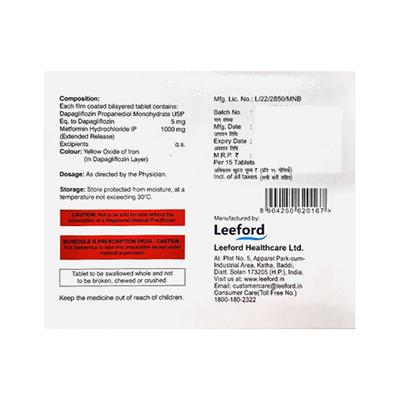 DAPAFORD 5 M FORTE Tablet 15's - Diabetes-Ant