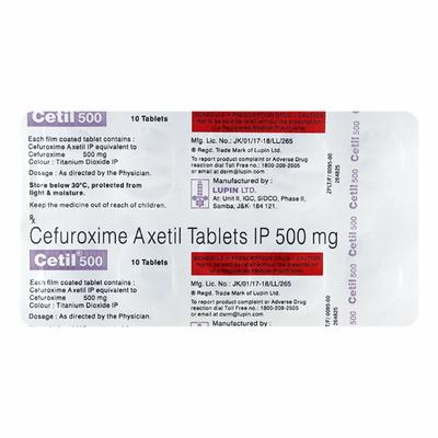 Cetil 500mg Tablet 10'S - Bacterial Infections-Cep