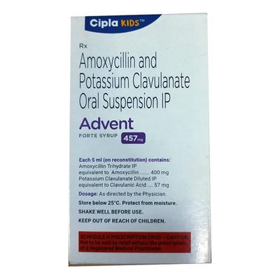 ADVENT FORTE 457 mg Tangy Orange Flavour Syrup 60ml - Bacterial Infections-Pen