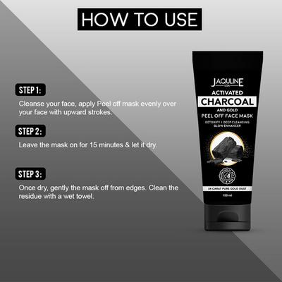 Jaquline USA Charcoal Gold peel off mask 100 gm - Masks & Peels