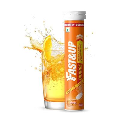 Fast&Up Charge Natural Vitamin C From Amla Extract & Zinc Tablets - Fizzy Blast Orange Flavour 20's - Vitamin C