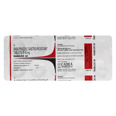Rabeloc 40mg Tablet 10'S - Ulcer/Reflux/Flatulence-Aaa