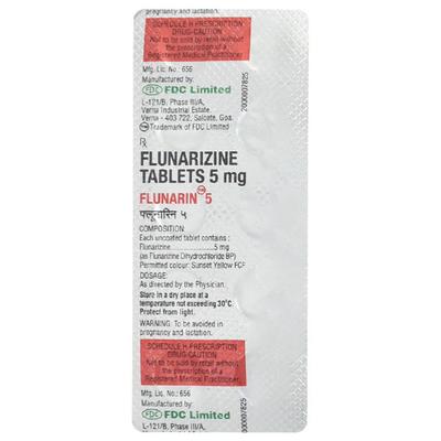 Flunarin 5mg Tablet 10'S - Migraine