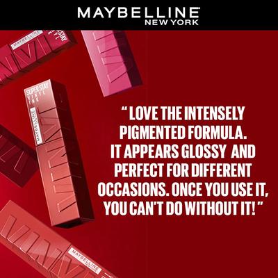 Maybelline New York Super Stay Vinyl Ink Liquid Lipstick, Peachy 4.2ml - Lipsticks