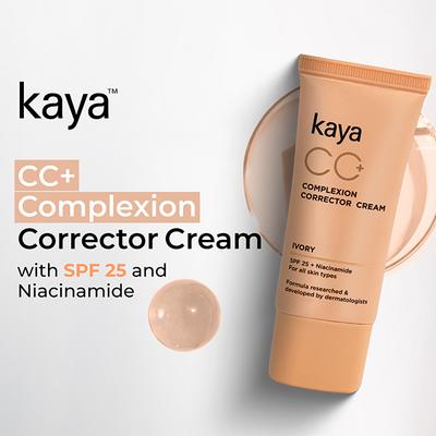 Kaya Clinic Cc+ Complexion Corrector Cream With Niacinamide + Spf25 - Light, Matte 30 gm - Bb & Cc Creams