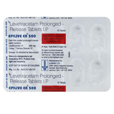 EPILIVE ER 500 Tablet 10's - Epilepsy/Convulsion-Ant