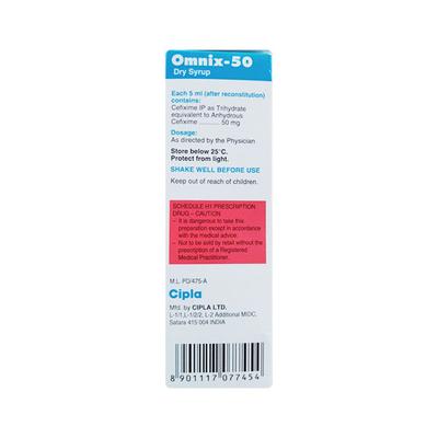 Omnix 50 Strawberry Flavour Dry Syrup 30ml - Bacterial Infections-Cep
