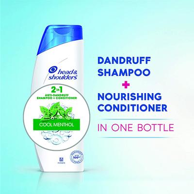 Head & Shoulders 2-in-1 Cool Menthol Anti Dandruff Shampoo + Conditioner for Women & Men 340 gm - Shampoos