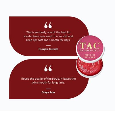 TAC - The Ayurveda Co. Beetroot Lip Scrub for Women and Men Enriched with Vitamin E 20 gm - Lip Scrubs