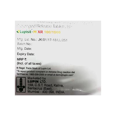 LUPISIT M XR 100/1000 Tablet 10's - Diabetes-Ant