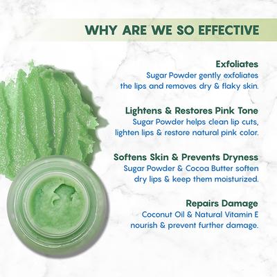 The Moms Co. Natural Exfoliating Lip Scrub with Sugar Powder and Cocoa Butter 25gm - Lip Scrubs